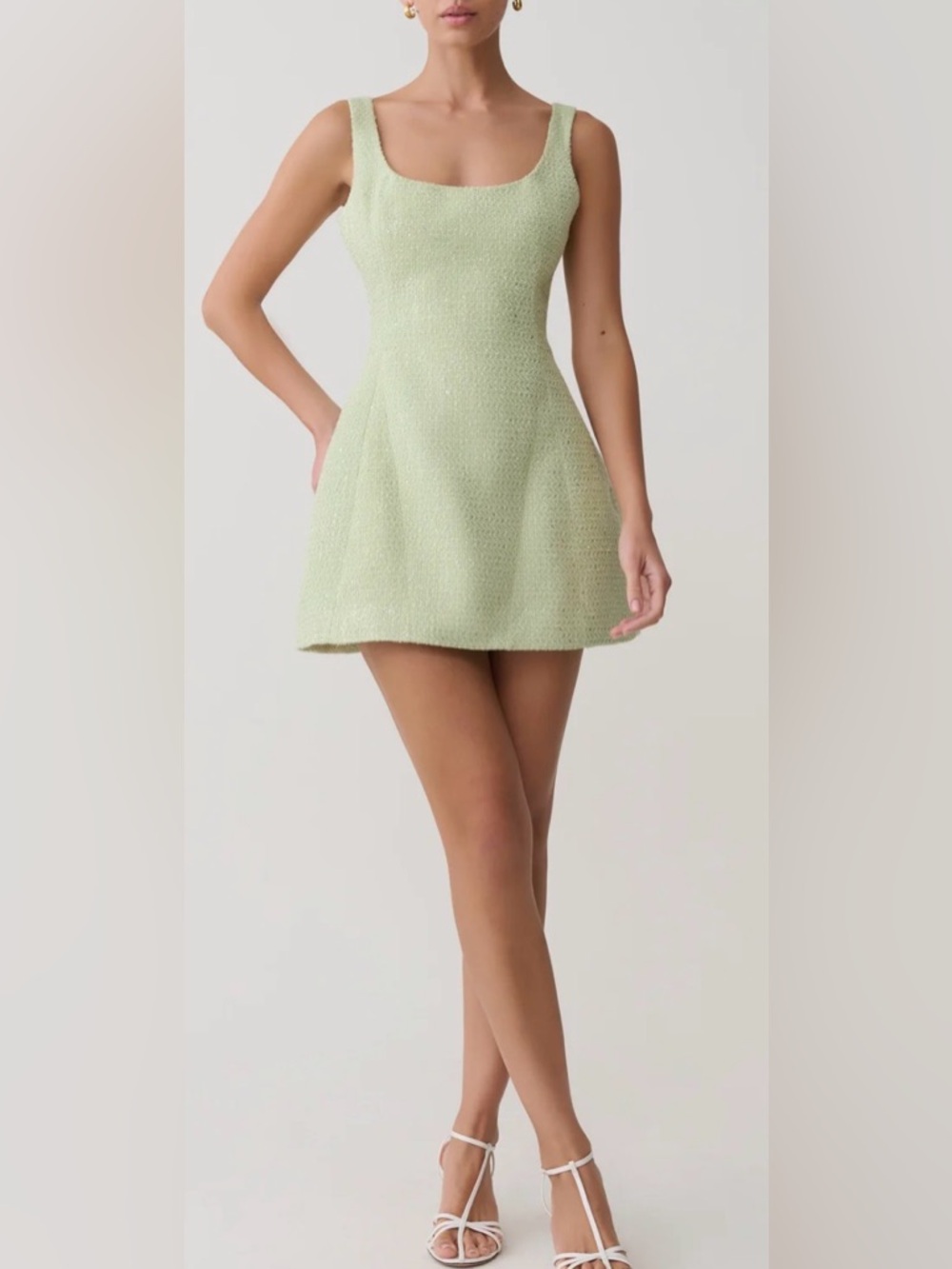 NWT Meshki BETH Light Green Mini Dress